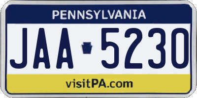 PA license plate JAA5230