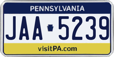 PA license plate JAA5239