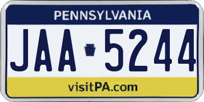 PA license plate JAA5244