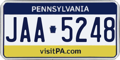PA license plate JAA5248