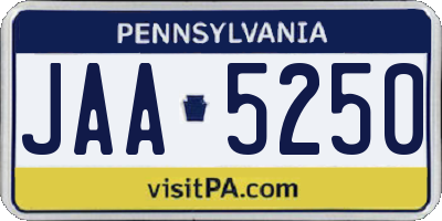 PA license plate JAA5250