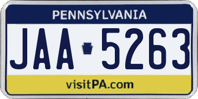 PA license plate JAA5263