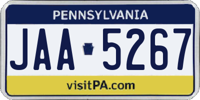 PA license plate JAA5267