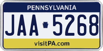 PA license plate JAA5268