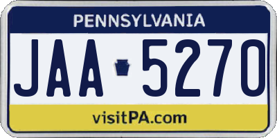 PA license plate JAA5270