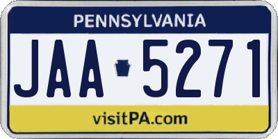 PA license plate JAA5271