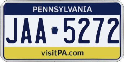 PA license plate JAA5272