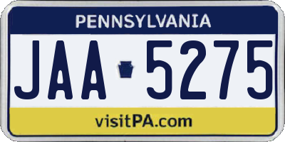 PA license plate JAA5275