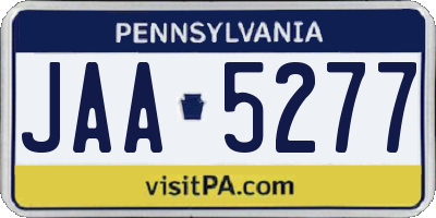 PA license plate JAA5277