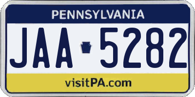 PA license plate JAA5282