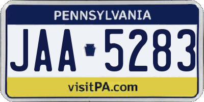 PA license plate JAA5283