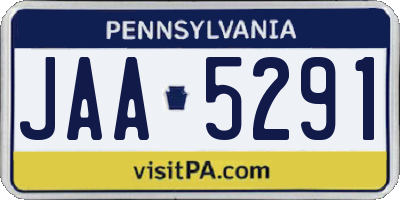 PA license plate JAA5291