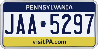 PA license plate JAA5297