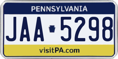 PA license plate JAA5298