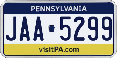 PA license plate JAA5299