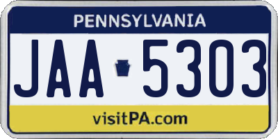 PA license plate JAA5303