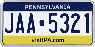 PA license plate JAA5321