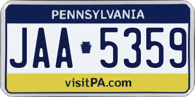 PA license plate JAA5359