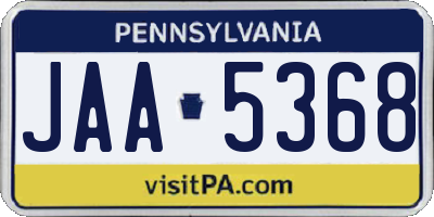 PA license plate JAA5368