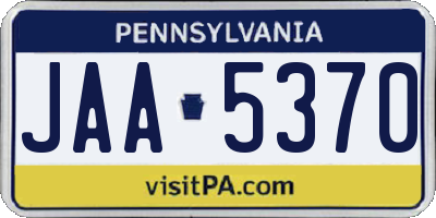 PA license plate JAA5370