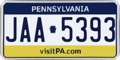 PA license plate JAA5393