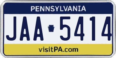 PA license plate JAA5414