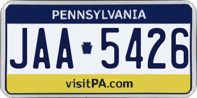 PA license plate JAA5426