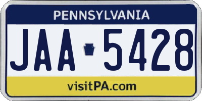 PA license plate JAA5428