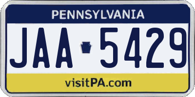 PA license plate JAA5429