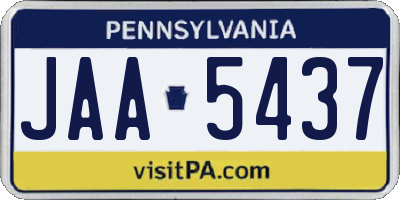 PA license plate JAA5437