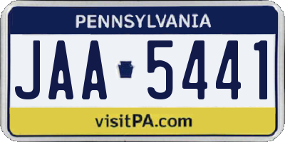 PA license plate JAA5441