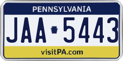 PA license plate JAA5443