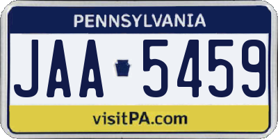 PA license plate JAA5459
