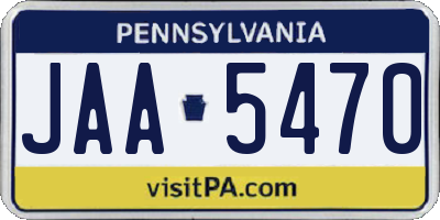PA license plate JAA5470