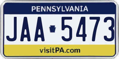 PA license plate JAA5473