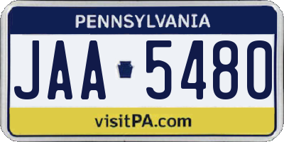 PA license plate JAA5480