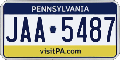 PA license plate JAA5487