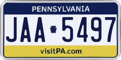 PA license plate JAA5497
