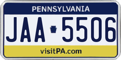 PA license plate JAA5506