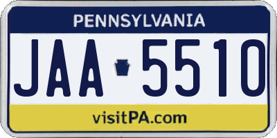 PA license plate JAA5510