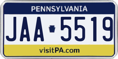 PA license plate JAA5519