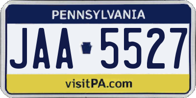 PA license plate JAA5527