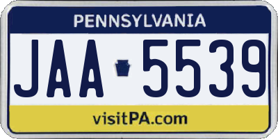 PA license plate JAA5539