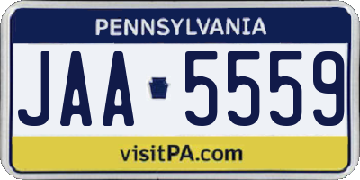 PA license plate JAA5559