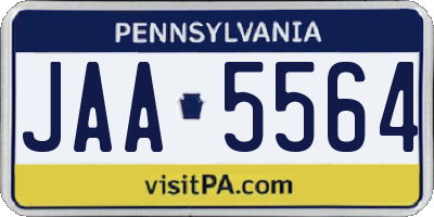 PA license plate JAA5564