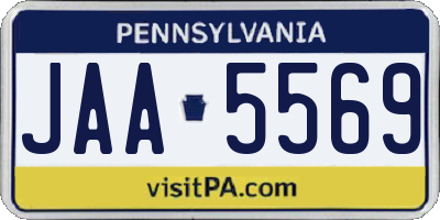 PA license plate JAA5569