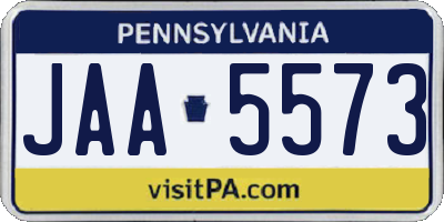 PA license plate JAA5573
