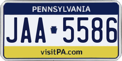 PA license plate JAA5586