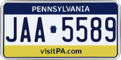 PA license plate JAA5589