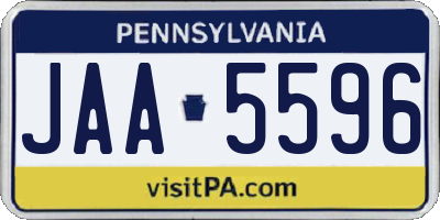 PA license plate JAA5596